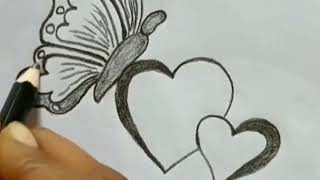 love symbol with butterfly గీయడం ఎలా || #viral #easydrawings