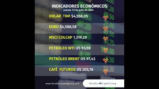 Indicadores económicos para el día jueves 14 de julio del 2022, en Colombia