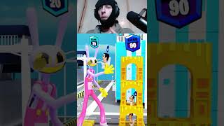 Jax Test IQ CHALLENGE to Destroy Skibidi Toilet Tower for Get Pomni's Love  REACTION #shorts