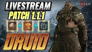 DIABLO 4 PATCH 1.1.1 IS OUT!!!! DRUID NM DUNGEON PUSH LIVESTREAM