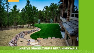 Native Grass, Turf & Retaining Wall