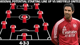 🔥 ARSENAL POTENTIAL STARTING LINE UP VS SHEFFIELD UNITED EPL 2023/2024 ROUND 27🔥