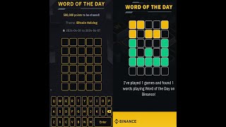 Binance's "Word of the Day" challenge. Complete done everyday