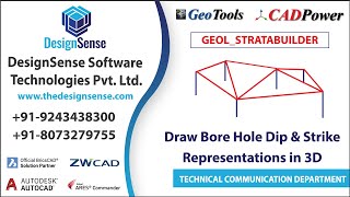 GeoTools Tutorials: Draw Dip & Strike representations in 3D using GeoTools Mining & Geology AutoCAD