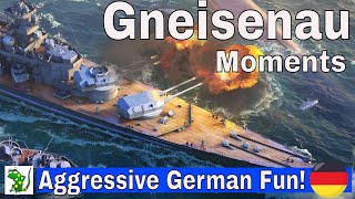 Gneisenau Moments (Aggressive Fun?) - World of Warships Legends - Gameplay