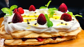 Passionfruit and Strawberry Pavlova | Pavlova Recipe | Delicious Dessert Recipe |