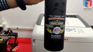 CUSTOMIZED PRINTING ON STEEL BOTTLE(UN-COATED) USING OKIPRO8432WT PRINTER AND THEMAGICTOUCH PAPER