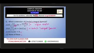 CAUCHY'S INTEGRAL FORMULA // QUESTION OF THE DAY