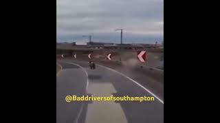 Motorcycle disappearing act #funny #crash #motorcycle #usa