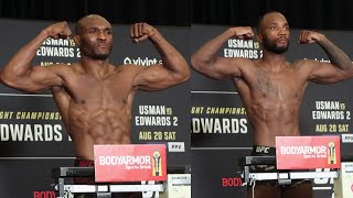 Kamaru Usman & Leon Edwards Make Weight For UFC 278 - UFC 278 WEIGH-INS