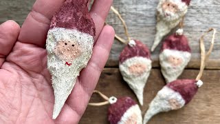 Easy DIY MILKWEED POD Santa ornaments!