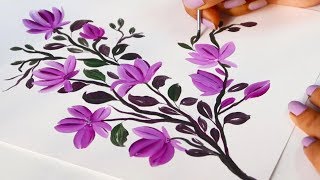 Very Easy Bel Painting Design using One Stroke Technique | Fabric Painting designs