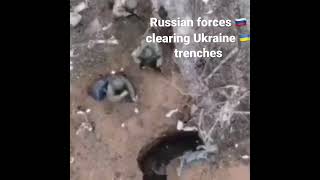 RUSSIAN FORCES CLEARING AND DESTROYING UKRAINE TRENCHES. VERY CLOSE COMBAT, REAL WAR.