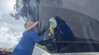 Ceramic Coating on Tiara Yachts at Apex Marine by Blue Diamond Detiling