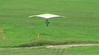 Doug glides from the 150' hill, 2 of 3, July 14, 2018.