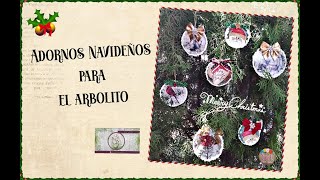 ADORNOS NAVIDEÑOS PARA EL ARBOLITO - RETO CREATIVAS UNIDAS - #scrapbooking #navidad #reciclado