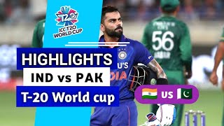 IND vs PAK HIGHLIGHTS MATCH || t-20 would cup match highlights || ind vs pak Cricket