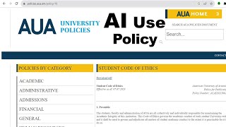 AI Use Policy at AUA