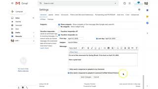GMail Vacation Response