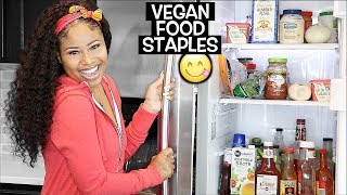 MY TOP 25 VEGAN FOOD STAPLES! ➟ (beginner friendly)