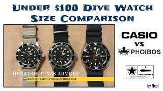 A Size Comparison Between Three Popular Budget Quartz Divers