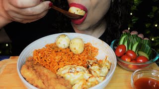 ASMR Spicy Cheesy Buldak Noodles, Chicken Tenders, Bulgogi Dumplings | Eating Sounds | No Talking