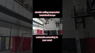 electric ceiling-suspended basketball hoops