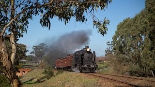 Australian Steam Trains: K153 hauls the Veteran XYZ Set on the Colonial Express - 14.05.2016