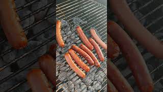 Grilled Hot Dogs on the Weber Kettle Grill! #shorts #webergrill #grillingseason #weberkettle #hotdog