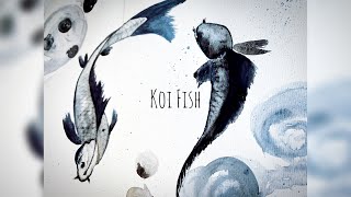 HOW TO PAINT KOI FISH FOR FIRST TIMERS | BLACK/WHITE #KoiFish #KoiFishPainting #FishPainting