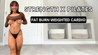 18 Min Fat Burn Weighted Cardio and Core Workout | Strength x Pilates DAY 16