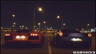 Ferrari 458 & Lamborghini Aventador RACING Revs, Accelerations