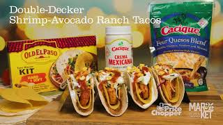 Double Decker Shrimp Avocado Ranch Tacos PC