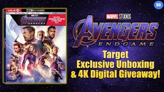 Avengers Endgame Target Exclusive 4K Ultra HD Blu-ray Unboxing & Digital Giveaway