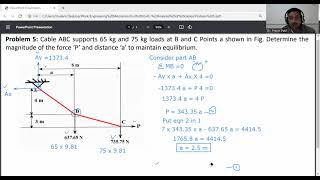 Problem 5 -Analysis of cables/Engineering Mechanics