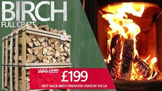 Birch Firewood Sale | NOW £199 - WAS £220 | UK Best Value Firewood Crate | White Horse Energy