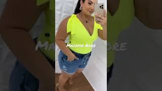 Shorts jeans jogger feminino Plus size cintura alta grande