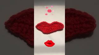 Crochet lips appliqué | Tutorial is uploaded in channel 🫶💋❤️ #crochetlips #shorts #crochet