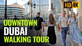 Dubai 4K Downtown & City Center Walking Tour   Burj Khalifa, Fountain Show & More