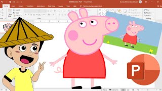 HOW TO DRAW CARTOON CHARACTERS IN POWERPOINT | DRAWING PEPPA PIG IN POWERPOINT