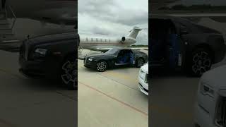 Black and White Rolls Royce with Private Jet #shorts #short #luxury #reels #tiktok #private #jet #ro