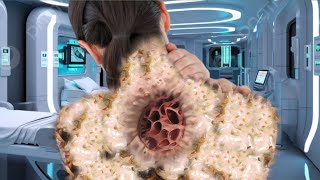 ASMR Remove Trypophobia | Cleaning and Animation | ASMR Animation Treatment Removing Maggot:Ticks