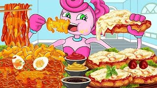 Mukbang Animation Cheese Steak Mandu  Mommy Long Legs Eating  Roblox Mukbang Cartoon part