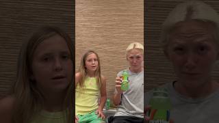 Sour skittles drink vs warhead soda!!!#youtubeshorts #funny