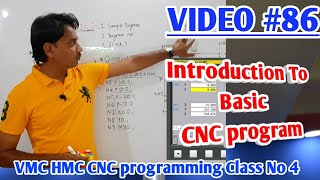 Introduction To first Basic CNC program ,HMC VMC CNC programming Class no 4