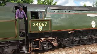 34067 Tangmere & 47802 leaving Castleford 27/6/24.