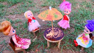 BARBIE DOLL  TABLE AND CHAIRS  /  Beautiful Princess 👭Barbie Doll's Collection