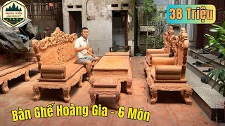 Mộc : Bộ Bàn Ghế Hoàng Gia ( Chân 12 - Tay Đặc 14cm ) • 6 Món Gỗ Hương Đá