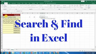 Excel Find and Search functions | Excel tutorials in Hindi | Excel for beginners