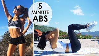 5 Minute Flat Abs & Core Workout | Mandy Jiroux